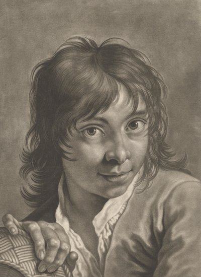 Egy fiú kosárral portréja alkotó: Johann Lorenz Haid