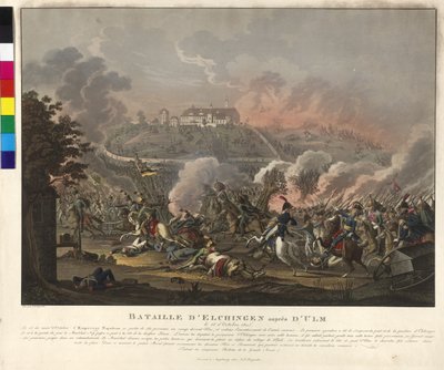 Elchingeni csata 1805. október 14-én (metszet és aquatinta) alkotó: Johann Lorenz Rugendas