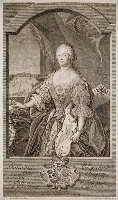 Johanna-Elizabeth portréja, Anhalt-Zerbst 1712-1760 választónője, II. Katalin anyja, 1756. alkotó: Johann Martin Bernigeroth