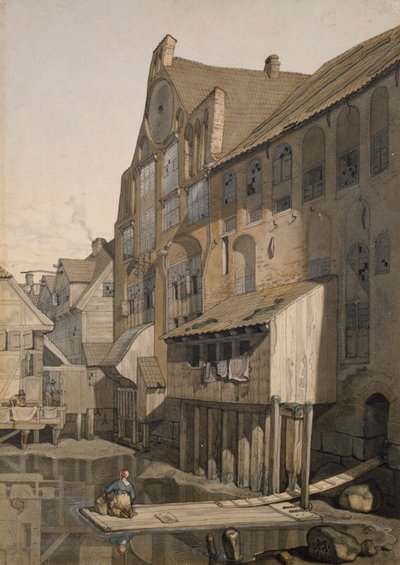 A hamburgi St. Johannis Klosters északi oldala (wc papíron) alkotó: Johann Martin Gensler