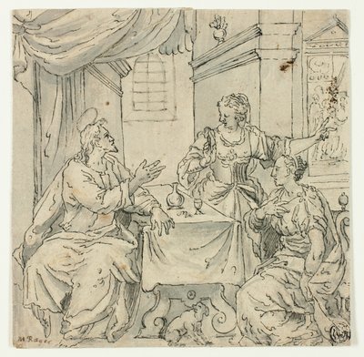 Krisztus Mária és Márta asztalánál alkotó: Johann Mathias Kager