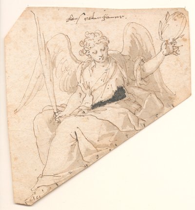 Angyal pálmalevéllel és babérkoszorúval alkotó: Johann Mathias Kager