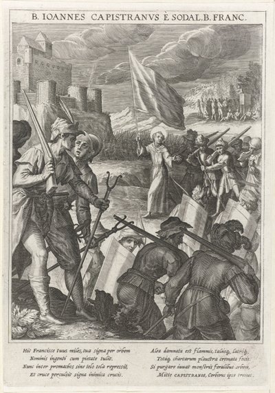 Kapisztrán Szent János vezeti a keresztény csapatokat Belgrád ostromában, 1615-ben alkotó: Johann Matthias Kager
