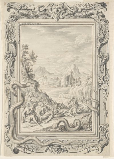Tanulmány a bűnösök elpusztítására küldött kígyókról, 360. tábla, Physica Sacra alkotó: Johann Melchior Füssli