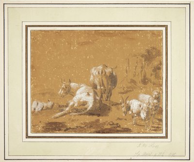 Táj tehénekkel és kecskékkel alkotó: Johann Melchior Roos