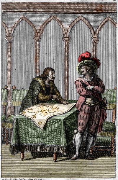 Habsburg I. Albert császár (1255-1308) Franciaország térképét tanulmányozta a VIII. Bonifác pápa és IV. Fülöp francia király közötti konfliktus idején alkotó: Johann Michael Mettenleiter