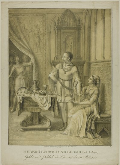 I. Ludwig herceg és Ludmilla alkotó: Johann Michael Mettenleiter