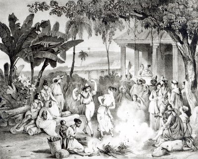 Landu Dance, Victor Adam és Monthellier metszet (litho) (bw fotó) alkotó: Johann Moritz Rugendas