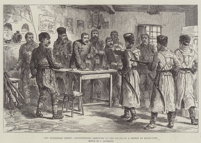 A bolgár válság, az összeesküvőket letartóztatták a beckovazti papházban alkotó: Johann Nepomuk Schonberg