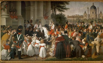 I. Ferenc császár visszatér Bécsbe a lipcsei csatából... (freskó) alkotó: Johann Peter Krafft