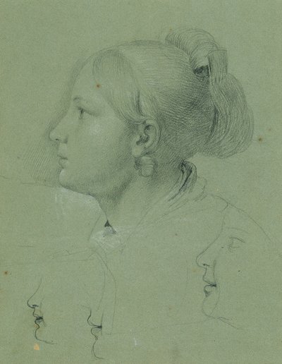 Egy lány feje (Tanulmány a "Landwehr-ember hazatéréséről", 1817) alkotó: Johann Peter Krafft