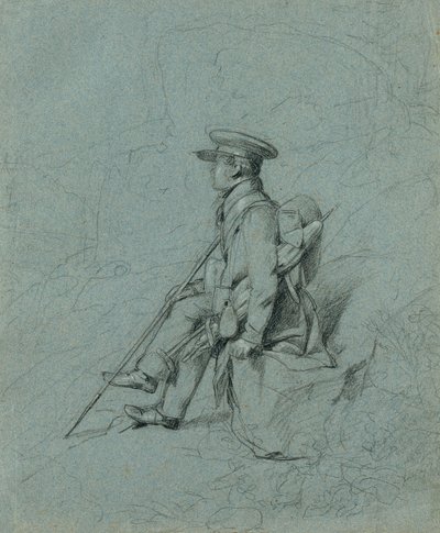 Tanulmány egy pihenő festőről alkotó: Johann Peter Krafft