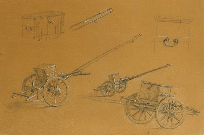 Tanulmány ágyúkhoz, hadsereg kellékeihez alkotó: Johann Peter Krafft