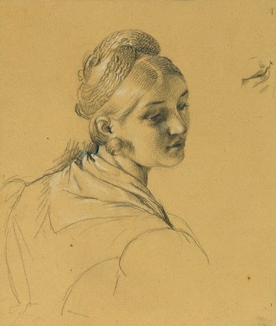 Női tanulmány a „Belépés a párizsi béke után” alkotó: Johann Peter Krafft