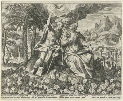 Krisztus és menyasszonya a szőlőben Salamon éneke (sorozat címe) Canticum Canticorum (sorozat címe) alkotó: Johann Sadeler (I)