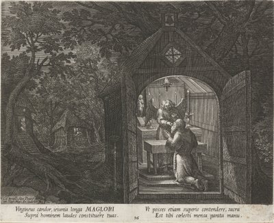 Szent Maglor remeteként Remeték (sorozat címe) Oraculum Anachoreticum (sorozat címe) alkotó: Johann Sadeler (I)