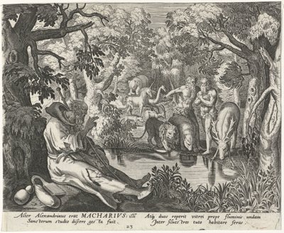 Alexandriai Macarius mint remete Férfi remeték (sorozat címe) Solitudo Sive Vitae Patrum Eremicolarum (sorozat címe) alkotó: Johann Sadeler (I)