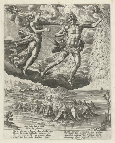 keleti szél Oriens (cím a tárgyon) A négy szél (sorozat címe) alkotó: Johann Sadeler (I)