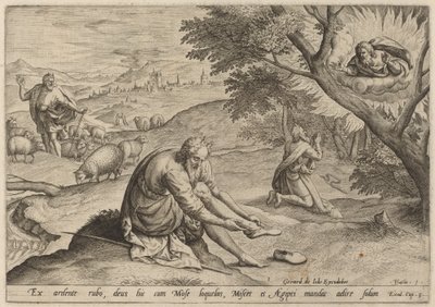 Isten megjelenése Mózesnek, 1585. alkotó: Johann Sadeler I