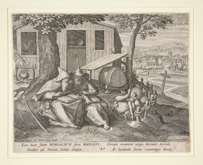 Szentek Romuald és Marinus (az Oraculum Anachoreticumból, 20) alkotó: Johann Sadeler I