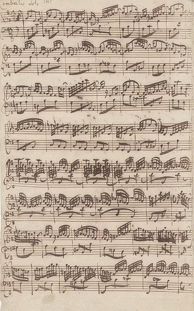Allegro (csembalószóló) a 6. G-dúr szonáta első változatából hegedűre és csembaló obbligatóra. 1725 alkotó: Johann Sebastian Bach