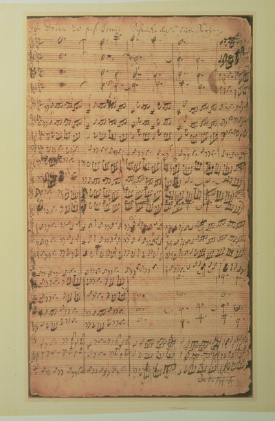 Autográf kézirat, BWV 180 "Schmucke dich o liebe Seele" című kantáta, J.S. Bach (tinta, papír) alkotó: Johann Sebastian Bach