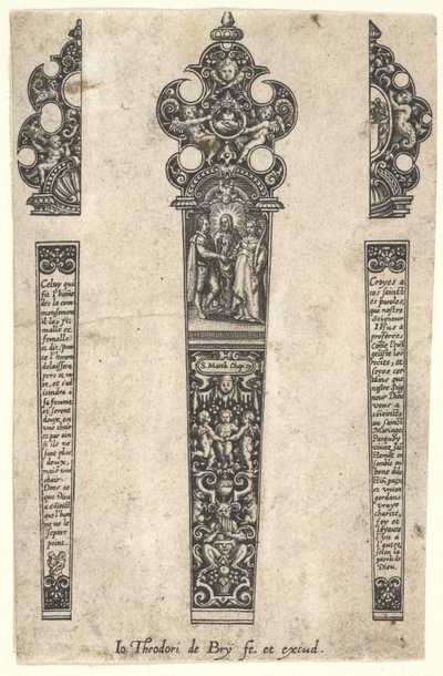 Késnyél kialakítása a házasság emlékére, kb. 1580-1600. alkotó: Johann Theodor de Bry