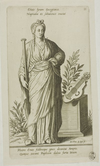 Erato, A lírai költészet múzsája, 11. lemez a Parnassus Bicepsből alkotó: Johann Theodor de Bry