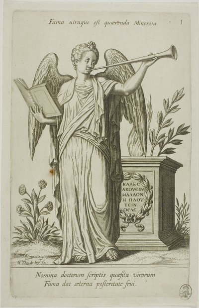 Hírnév, 1. lemez a Parnassus Bicepstől alkotó: Johann Theodor de Bry