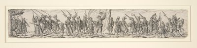Felvonuló katonák zászlóvivővel alkotó: Johann Theodor de Bry