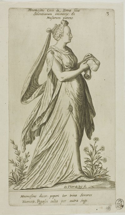 Mnemosine (Memória), 3. lemez a Parnassus Bicepsből alkotó: Johann Theodor de Bry