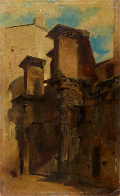 A Nerva Forum (Forum Transitorium) oszlopai Rómában alkotó: Johann  Till der Jüngere