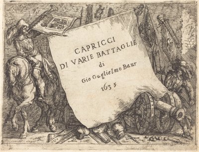 Különféle csaták szeszélyei Címlap, 1635. alkotó: Johann Wilhelm Baur