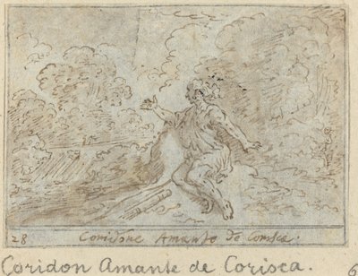 Coridone, Corisca szerelmese, 1640. alkotó: Johann Wilhelm Baur