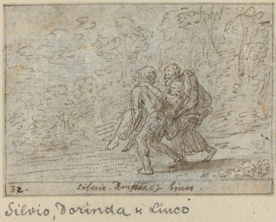 Silvio, Dorinda és Linco, 1640. alkotó: Johann Wilhelm Baur
