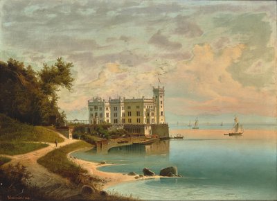 Miramare kastély Triesztben, 1868. alkotó: Johann Wilhelm Jankowski