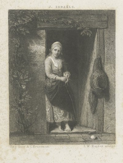 Fiatal nő kötés alkotó: Johann Wilhelm Kaiser (I)
