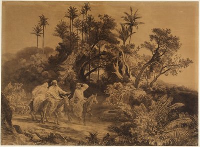 Ábrahám bevonulása az Ígéret földjére (Teremtés könyve 12, 5ff) alkotó: Johann Wilhelm Schirmer