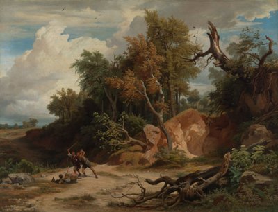 Dél, a vándor megtámadása alkotó: Johann Wilhelm Schirmer