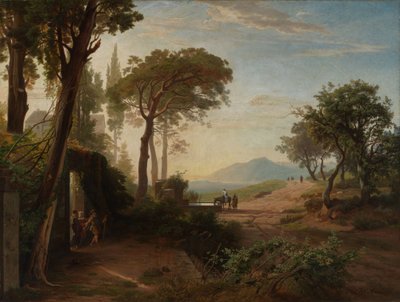 Reggel, a vándor indulása Jerikóba alkotó: Johann Wilhelm Schirmer