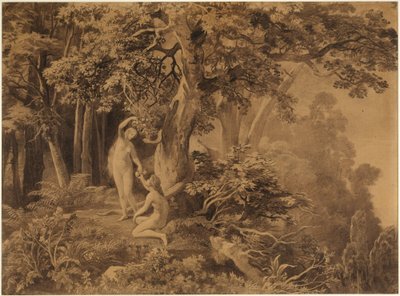 A bűnbeesés (1Mózes 3, 6) alkotó: Johann Wilhelm Schirmer