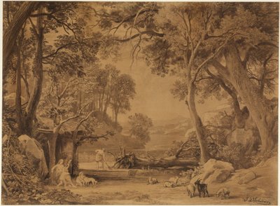 A munka (Teremtés könyve 3, 19) alkotó: Johann Wilhelm Schirmer