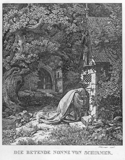 Az imádkozó apáca alkotó: Johann Wilhelm Schirmer