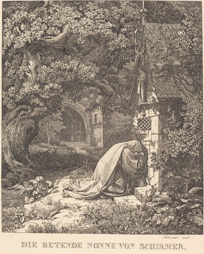 Az imádkozó apáca alkotó: Johann Wilhelm Schirmer