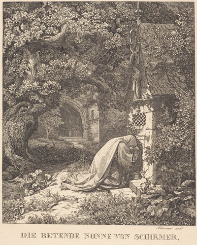 Az imádkozó apáca alkotó: Johann Wilhelm Schirmer