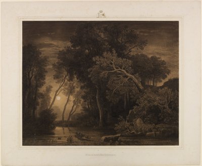Folyóparti táj felkelő holddal alkotó: Johann Wilhelm Schirmer