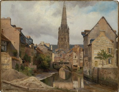 Harfleur Le Havre közelében (kilátás Saint Martinra) alkotó: Johann Wilhelm Schirmer