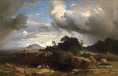 Közeledő vihar a római Campagnában alkotó: Johann Wilhelm Schirmer