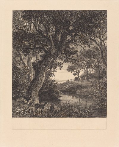 Vadászok elhagyják az erdőt alkotó: Johann Wilhelm Schirmer