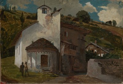 Kápolna egy alpesi faluban alkotó: Johann Wilhelm Schirmer